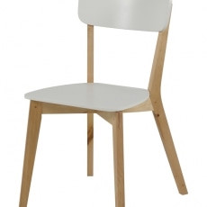 Jedálenská stolička drevená Corby (Súprava 2 ks) breza / biela - 1