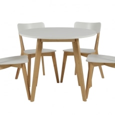 Jedálenská stolička drevená Corby (Súprava 2 ks) breza / biela - 4
