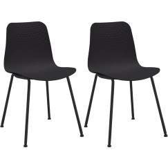 Jedálenská stolička Enya (SET 2 ks), plast, čierna