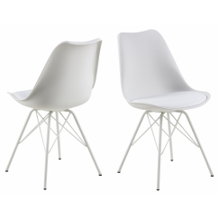 Jedálenská stolička Eris (SET 2ks), syntetická koža, biela