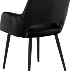 Jedálenská stolička Franca (SET 2 ks) zamat, čierna - 4