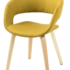 Jedálenská stolička Garry s drevenou podnožou žltá - 1