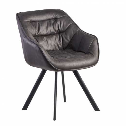Jedálenská stolička Gepo, textil, šedá - 1