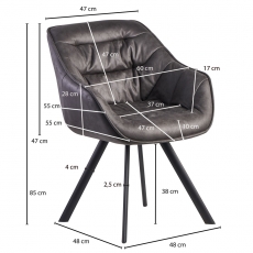 Jedálenská stolička Gepo, textil, šedá - 3