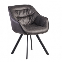 Jedálenská stolička Gepo, textil, šedá