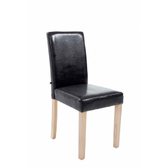 Jedálenská stolička Ina, syntetická koža, čierna