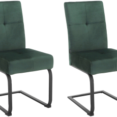 Jedálenská stolička Izumo (SET 2 ks), zamat, zelená - 1