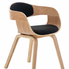 Jedálenská stolička Kingston, textil, prírodná / čierna - 1