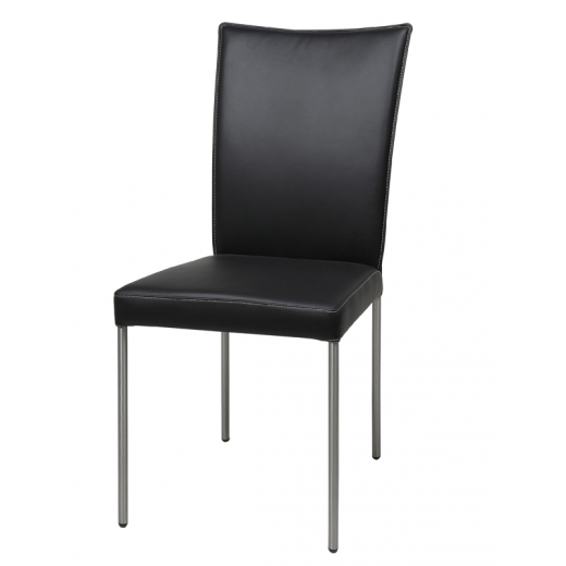 Jedálenská stolička kožená s nerezovou podnožou Beata (SET 2 ks) - 1