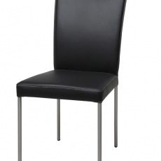 Jedálenská stolička kožená s nerezovou podnožou Beata (SET 2 ks) - 1