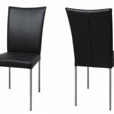 Jedálenská stolička kožená s nerezovou podnožou Beata (SET 2 ks) - 3