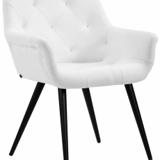 Jedálenská stolička Langford, syntetická koža, biela - 1