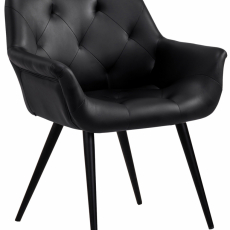 Jedálenská stolička Langford, syntetická koža, čierna - 1