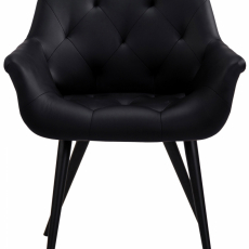 Jedálenská stolička Langford, syntetická koža, čierna - 2