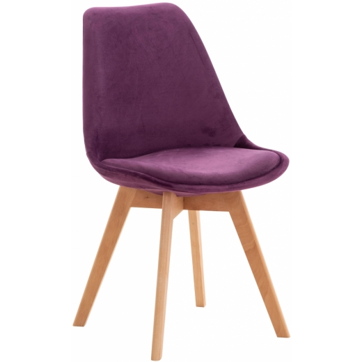 Jedálenská stolička Linares, zamat, fialová - 1