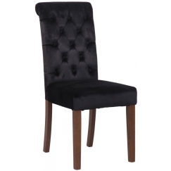 Jedálenská stolička Lisburn, zamat, čierna