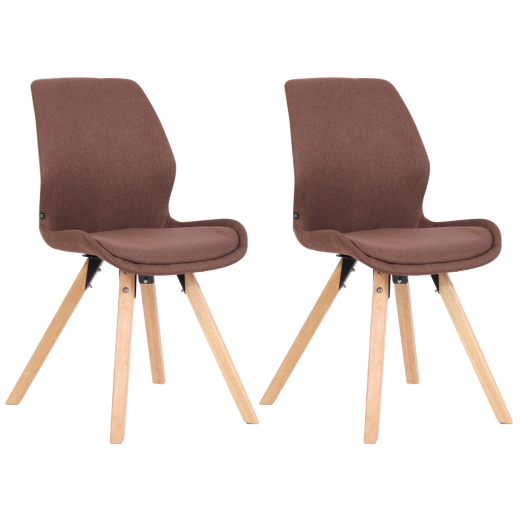 Jedálenská stolička Luna (SET 2 ks), textil, hnedá - 1