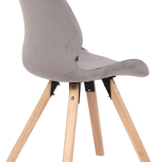 Jedálenská stolička Luna (SET 2 ks), zamat, sivá - 3