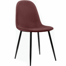 Jedálenská stolička Matcha (SADA 2 ks), zamat, čierna / ružová - 2