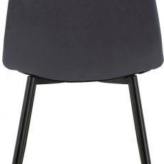 Jedálenská stolička Matcha, zamat, čierna / tmavo šedá - 4