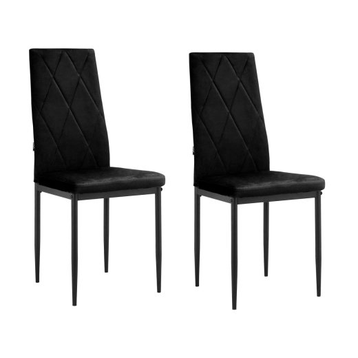 Jedálenská stolička Melly (SET 2 ks), zamat, čierna - 1