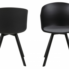 Jedálenská stolička Mona (SET 2ks), tkanina, čierna - 2