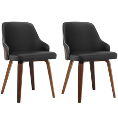 Jedálenská stolička Okido (SET 2 ks), syntetická koža, čierna