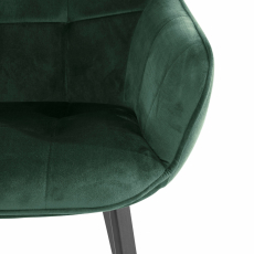 Jedálenská stolička Pamela (SADA 2 ks), zamat, tmavo zelená - 6