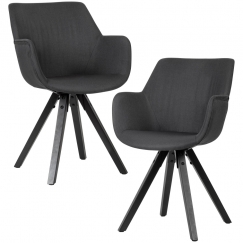 Jedálenská stolička Ronny (SET 2 ks), textil, čierna