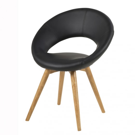 Jedálenská stolička Round s masívnymi nohami (SET 2 ks) čierna - 1