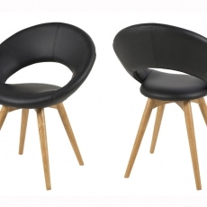 Jedálenská stolička Round s masívnymi nohami (SET 2 ks) čierna - 2