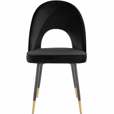 Jedálenská stolička Roy (SADA 2 ks), zamat, čierna - 2