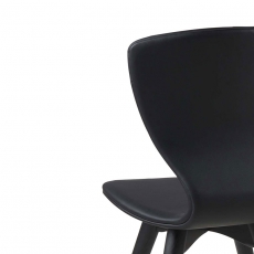 Jedálenská stolička s drevenými nohami Greta (Súprava 2 ks), čierna/čierna - 4