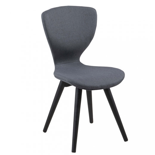Jedálenská stolička s drevenými nohami Greta (SET 2 ks), sivá/čierna - 1