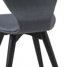 Jedálenská stolička s drevenými nohami Greta (SET 2 ks), sivá/čierna - 5
