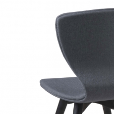 Jedálenská stolička s drevenými nohami Greta (SET 2 ks), sivá/čierna - 4