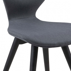 Jedálenská stolička s drevenými nohami Greta (SET 2 ks), sivá/čierna - 2