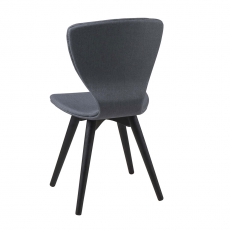 Jedálenská stolička s drevenými nohami Greta (SET 2 ks), sivá/čierna - 3