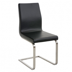 Jedálenská stolička s nerezovou podnožou Bella (SET 2 ks), čierna - 1