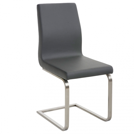 Jedálenská stolička s nerezovou podnožou Bella (SET 2 ks), šedá - 1