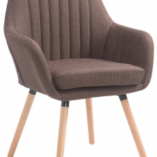 Jedálenská stolička s podrúčkami Fiona textil, prírodné nohy - 1
