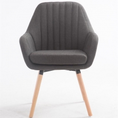 Jedálenská stolička s podrúčkami Fiona textil, prírodné nohy - 7