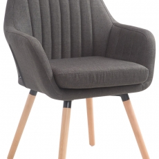 Jedálenská stolička s podrúčkami Fiona textil, prírodné nohy - 6