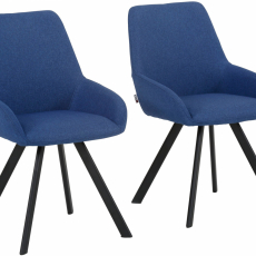 Jedálenská stolička Salem (SADA 2 ks), tkanina, modrá - 1