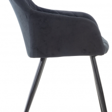 Jedálenská stolička Shila, zamat, čierna - 2