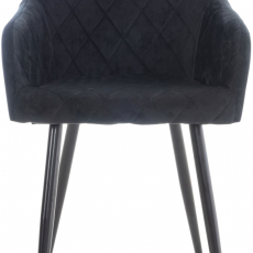 Jedálenská stolička Shila, zamat, čierna - 3