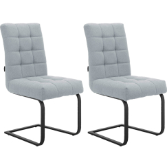 Jedálenská stolička Terza (SET 2 ks), textil, svetlo šedá