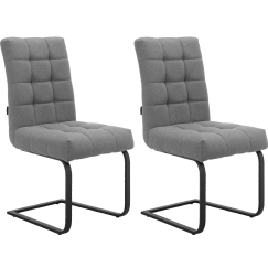 Jedálenská stolička Terza (SET 2 ks), textil, tmavo šedá