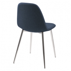 Jedálenská stolička Wanda (SET 4 ks), modrá/chróm - 3