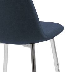 Jedálenská stolička Wanda (SET 4 ks), modrá/chróm - 5